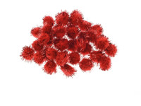 Pompony metalizowane czerwone 2cm (40szt) POM24 Brewis